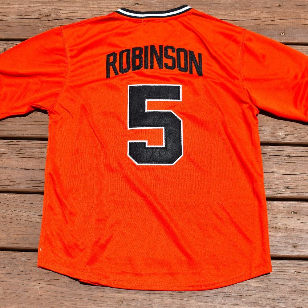 New!! Brooks Robinson Baltimore Orioles Orange Pull-Over Baseball Jersey Medium